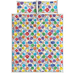 Seven Chakra Symbols Pattern Print Quilt Bed Set