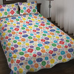 Seven Chakra Symbols Pattern Print Quilt Bed Set