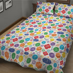 Seven Chakra Symbols Pattern Print Quilt Bed Set