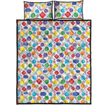 Seven Chakra Symbols Pattern Print Quilt Bed Set