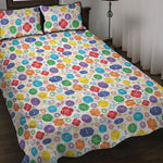 Seven Chakra Symbols Pattern Print Quilt Bed Set