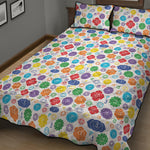 Seven Chakra Symbols Pattern Print Quilt Bed Set