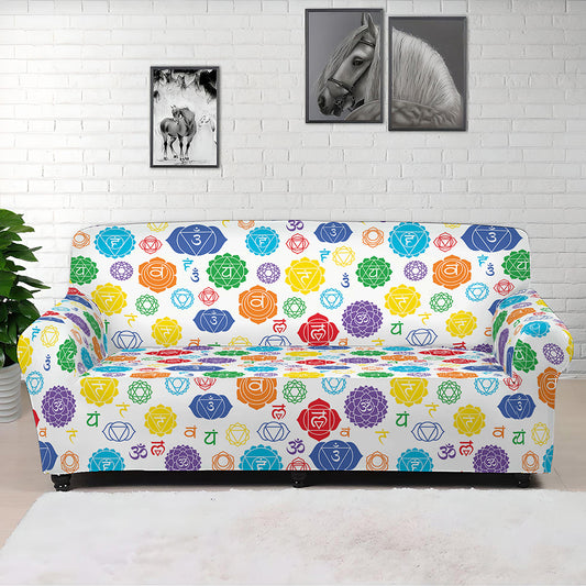 Seven Chakra Symbols Pattern Print Sofa Cover