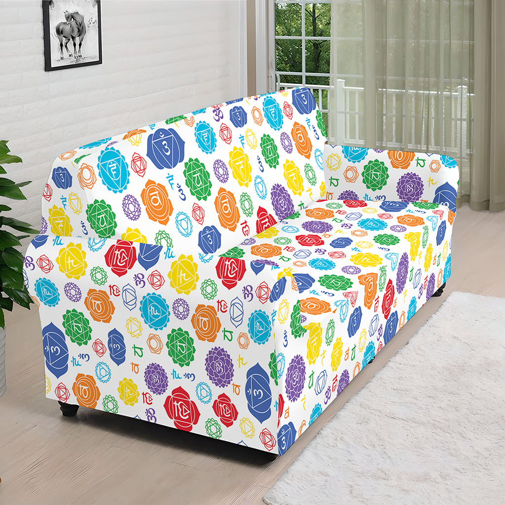 Seven Chakra Symbols Pattern Print Sofa Cover