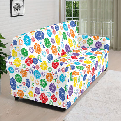 Seven Chakra Symbols Pattern Print Sofa Cover