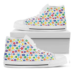 Seven Chakra Symbols Pattern Print White High Top Shoes