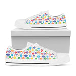 Seven Chakra Symbols Pattern Print White Low Top Shoes