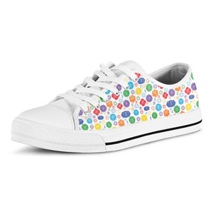 Seven Chakra Symbols Pattern Print White Low Top Shoes