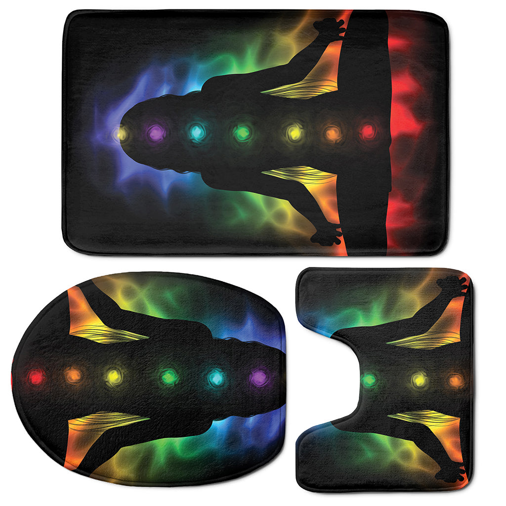 Seven Chakras Aura Print 3 Piece Bath Mat Set