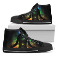 Seven Chakras Aura Print Black High Top Sneakers