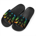 Seven Chakras Aura Print Black Slide Sandals