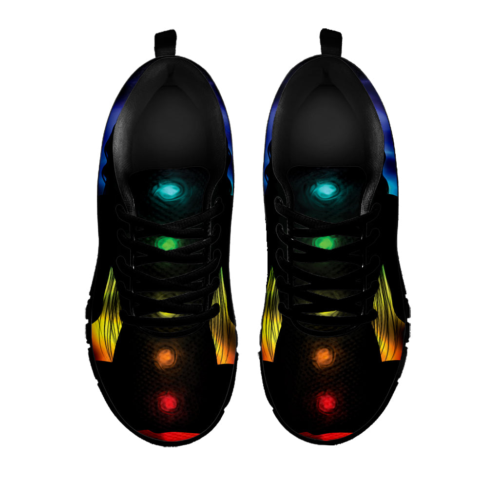 Seven Chakras Aura Print Black Sneakers