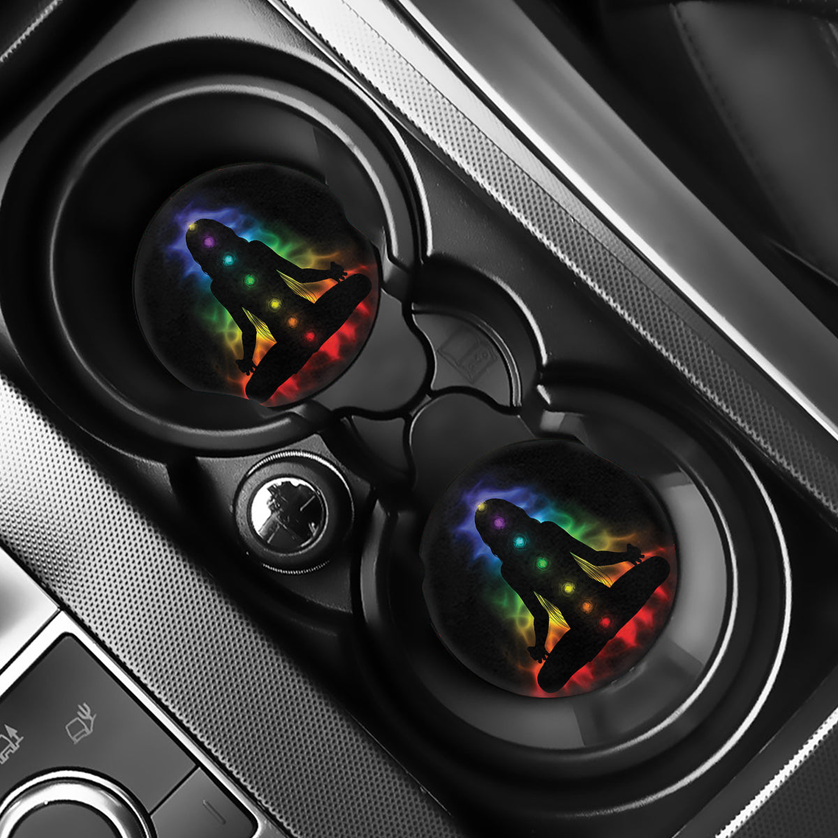 Seven Chakras Aura Print Car Coasters