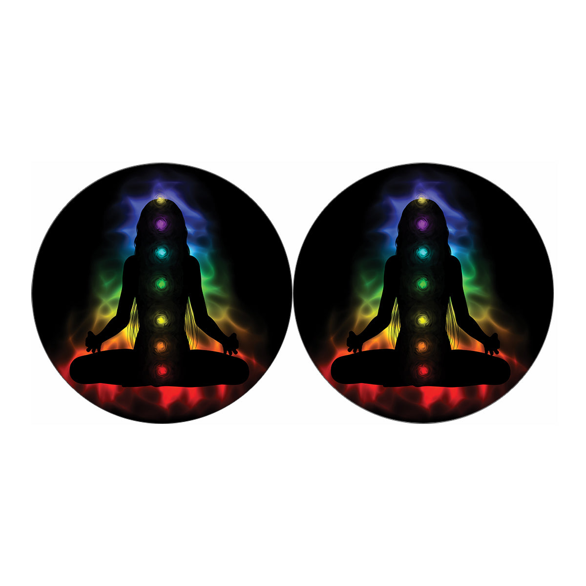 Seven Chakras Aura Print Car Coasters