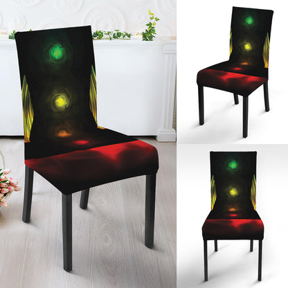 Seven Chakras Aura Print Dining Chair Slipcover