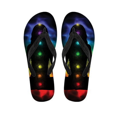 Seven Chakras Aura Print Flip Flops