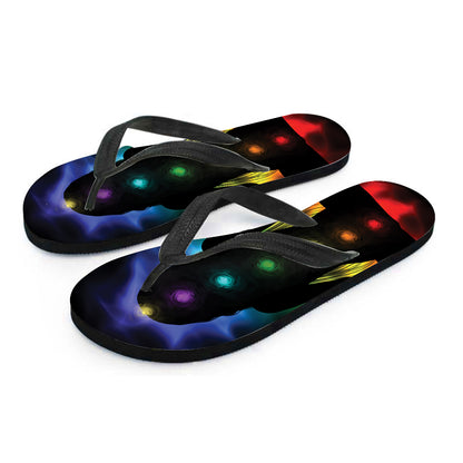 Seven Chakras Aura Print Flip Flops