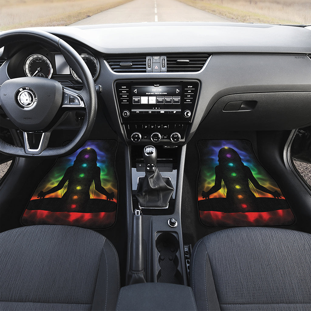 Seven Chakras Aura Print Front and Back Car Floor Mats