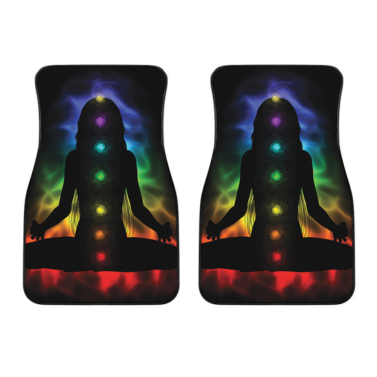 Seven Chakras Aura Print Front Car Floor Mats
