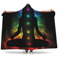 Seven Chakras Aura Print Hooded Blanket