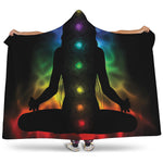 Seven Chakras Aura Print Hooded Blanket