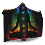 Seven Chakras Aura Print Hooded Blanket