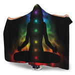 Seven Chakras Aura Print Hooded Blanket