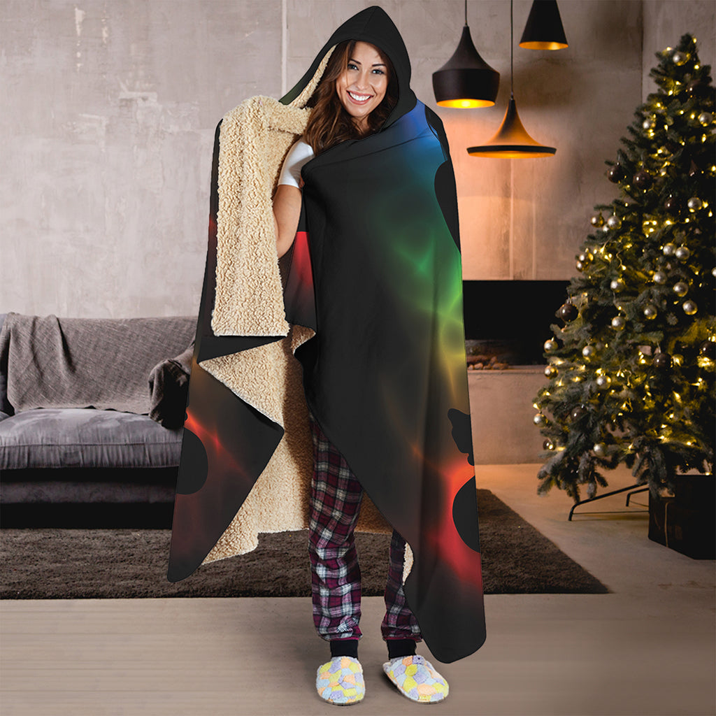 Seven Chakras Aura Print Hooded Blanket