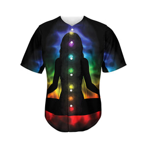 Seven Chakras Aura Print Men's Baseball Jersey