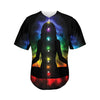 Seven Chakras Aura Print Men's Baseball Jersey