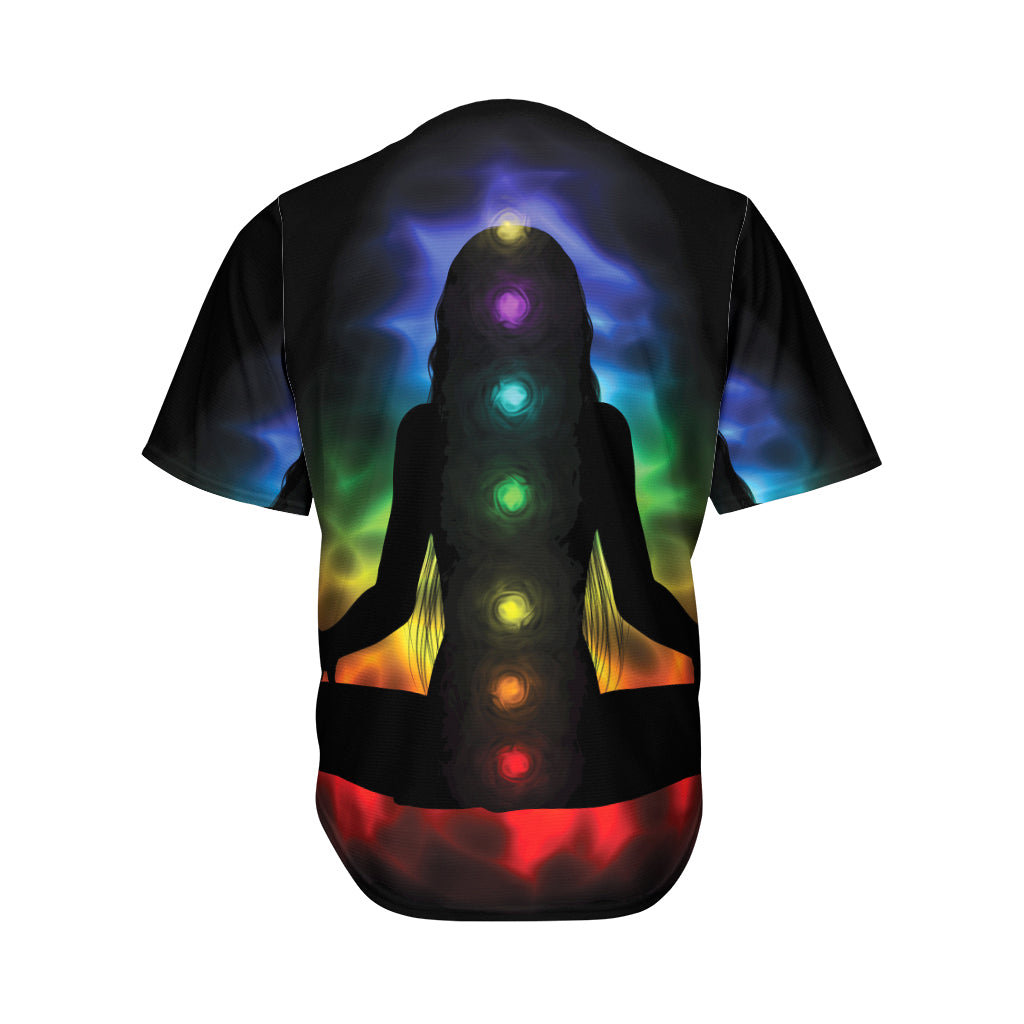 Seven Chakras Aura Print Men's Baseball Jersey