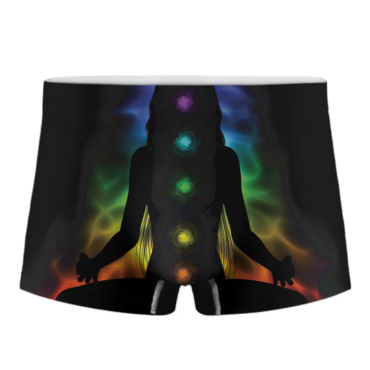 Seven Chakras Aura Print Men's Boxer Briefs