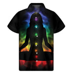 Seven Chakras Aura Print Men's Short Sleeve Shirt