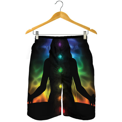 Seven Chakras Aura Print Men's Shorts