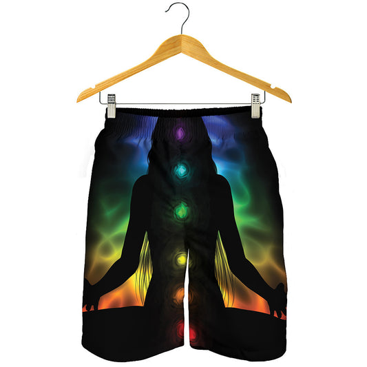 Seven Chakras Aura Print Men's Shorts