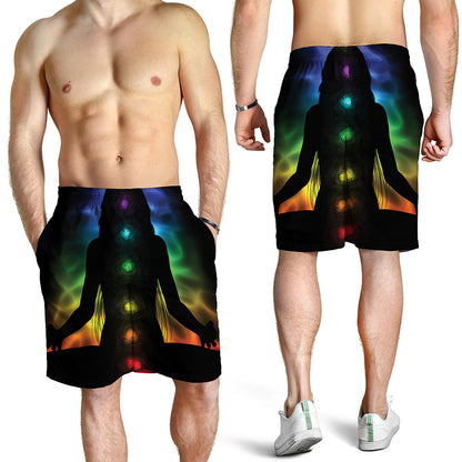 Seven Chakras Aura Print Men's Shorts