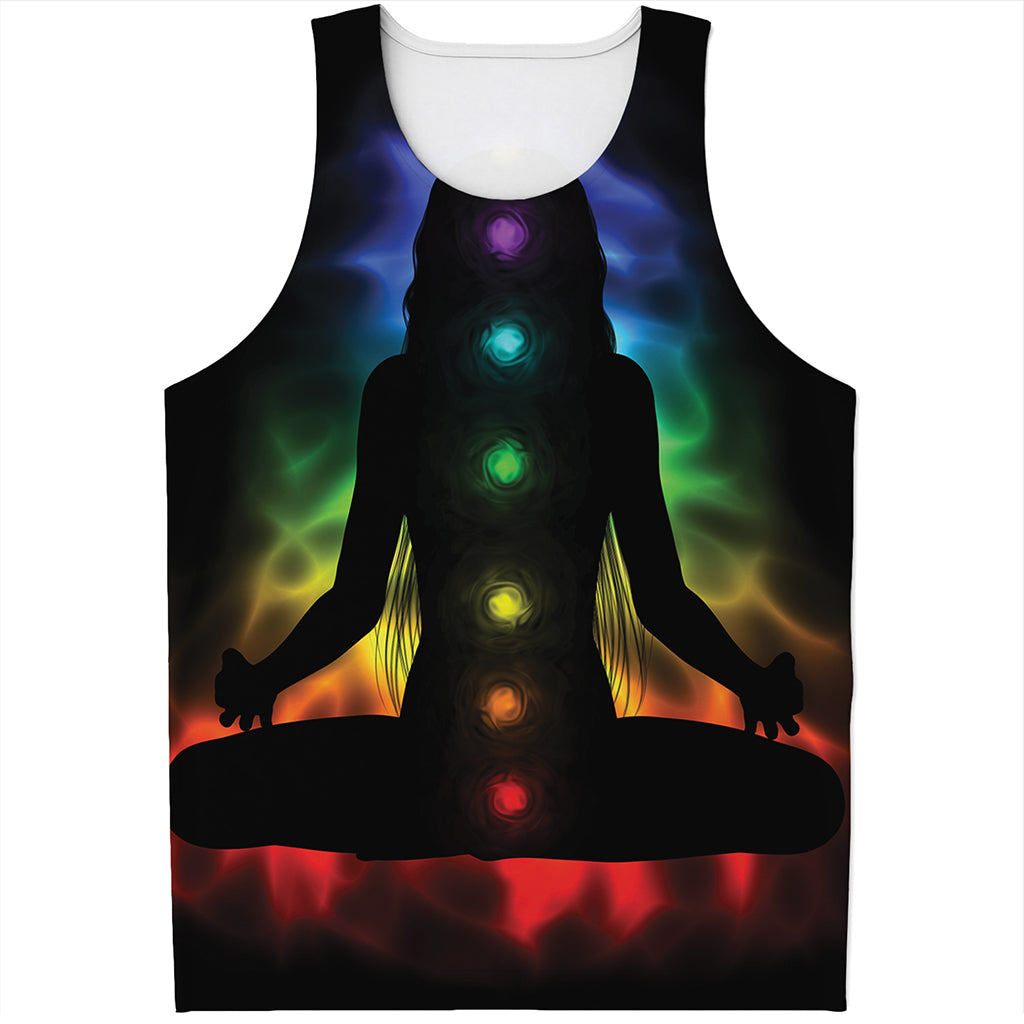 Seven Chakras Aura Print Men's Tank Top