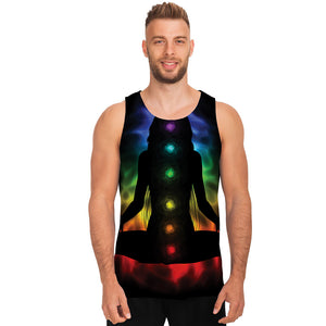 Seven Chakras Aura Print Men's Tank Top