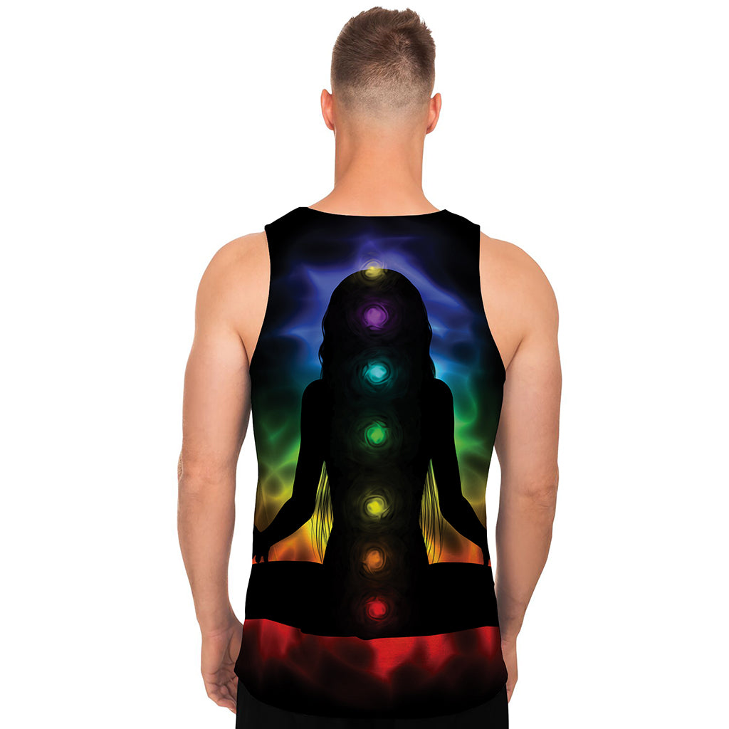 Seven Chakras Aura Print Men's Tank Top