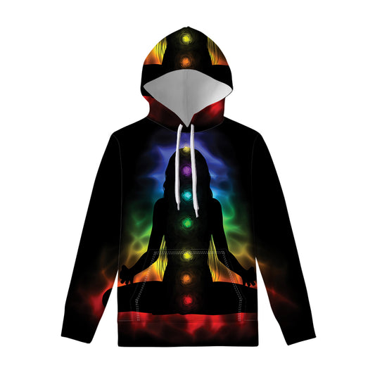 Seven Chakras Aura Print Pullover Hoodie