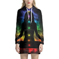 Seven Chakras Aura Print Pullover Hoodie Dress