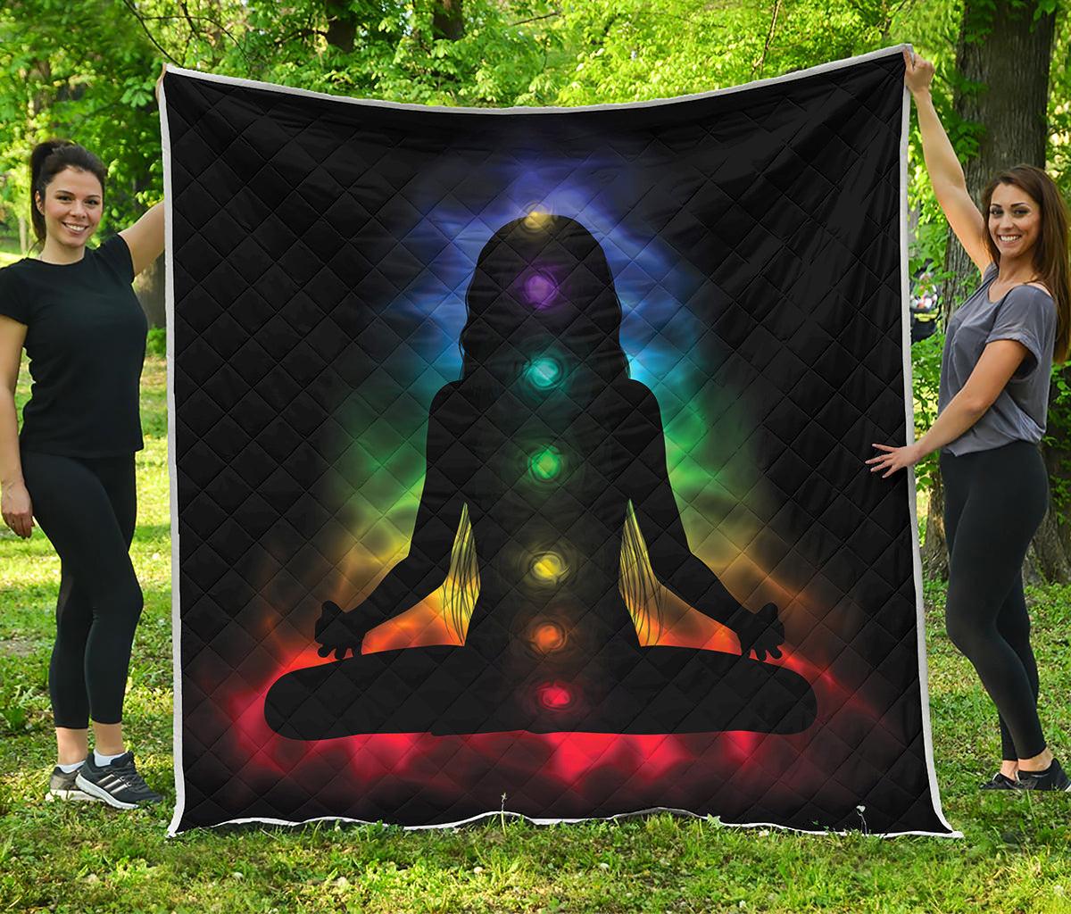 Seven Chakras Aura Print Quilt