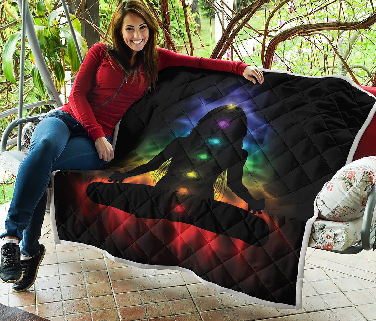 Seven Chakras Aura Print Quilt
