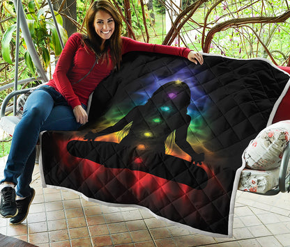 Seven Chakras Aura Print Quilt