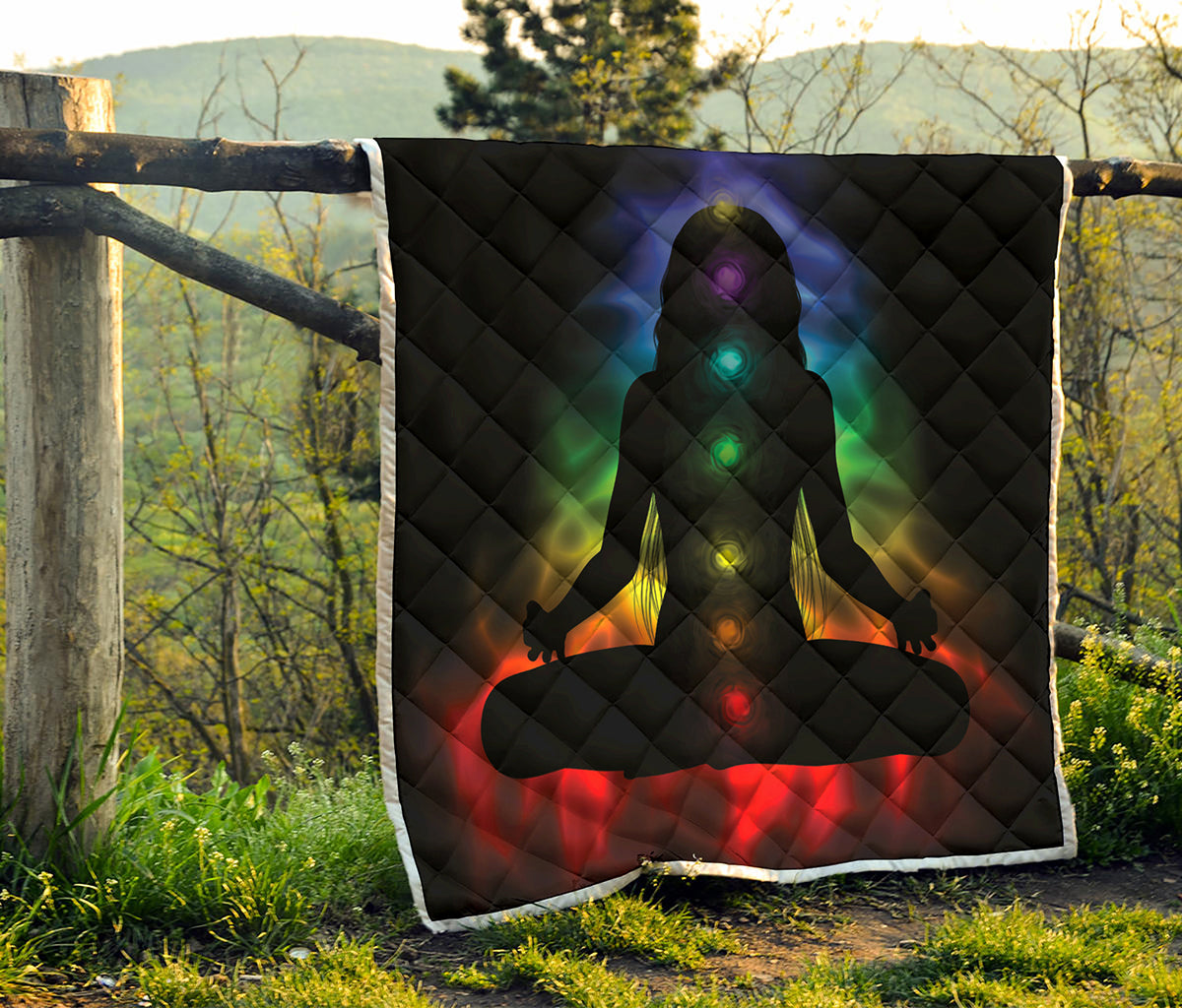 Seven Chakras Aura Print Quilt