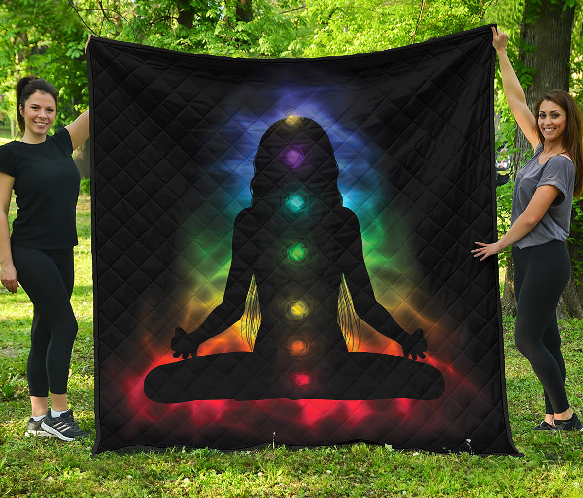 Seven Chakras Aura Print Quilt