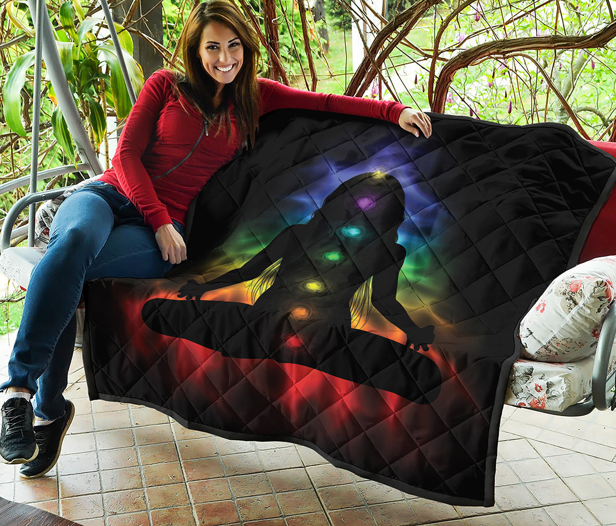 Seven Chakras Aura Print Quilt