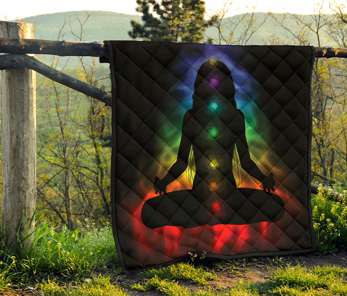 Seven Chakras Aura Print Quilt