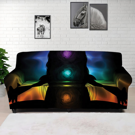 Seven Chakras Aura Print Sofa Cover