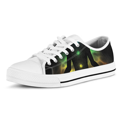 Seven Chakras Aura Print White Low Top Shoes